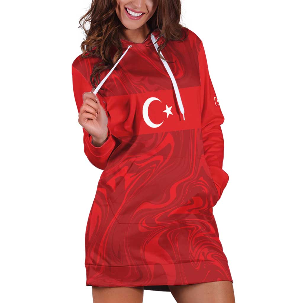 Custom Football 2026 Turkey Hoodie Dress Crescent-Stars Simple Style