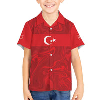 Custom Football 2026 Turkey Kid Hawaiian Shirt Crescent-Stars Simple Style