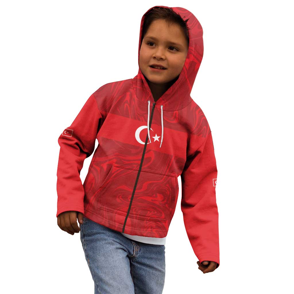 Custom Football 2026 Turkey Kid Hoodie Crescent-Stars Simple Style