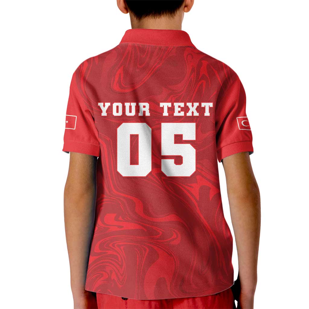 Custom Football 2026 Turkey Kid Polo Shirt Crescent-Stars Simple Style