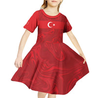 Custom Football 2026 Turkey Kid Short Sleeve Dress Crescent-Stars Simple Style