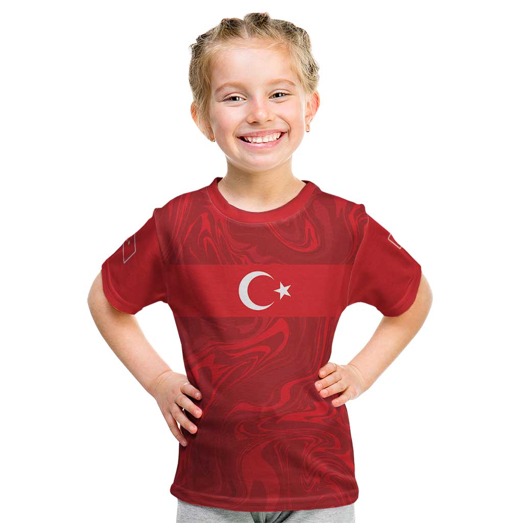 Custom Football 2026 Turkey Kid T Shirt Crescent-Stars Simple Style