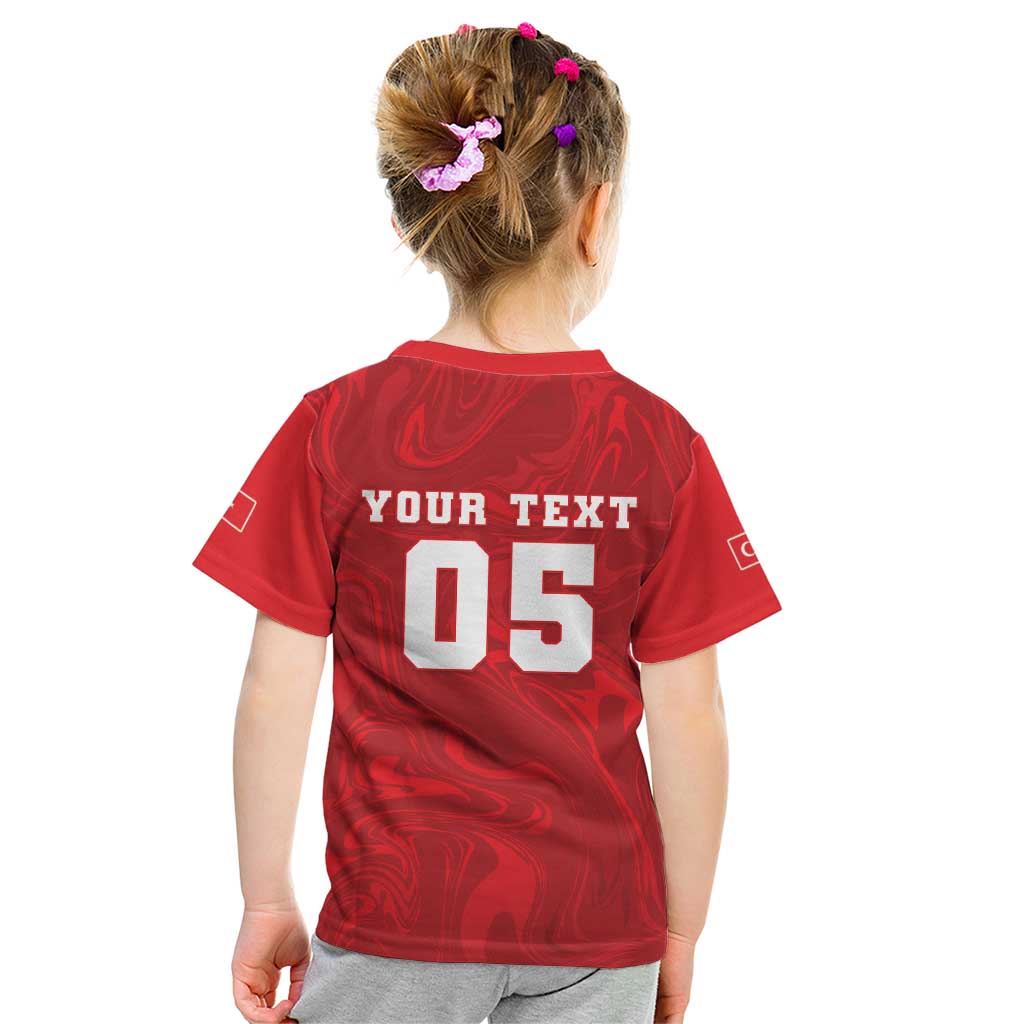 Custom Football 2026 Turkey Kid T Shirt Crescent-Stars Simple Style