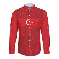Custom Football 2026 Turkey Long Sleeve Button Shirt Crescent-Stars Simple Style