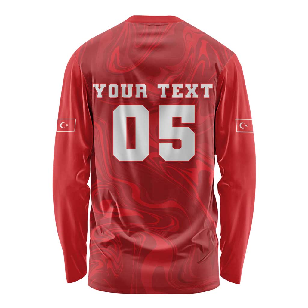 Custom Football 2026 Turkey Long Sleeve Shirt Crescent-Stars Simple Style