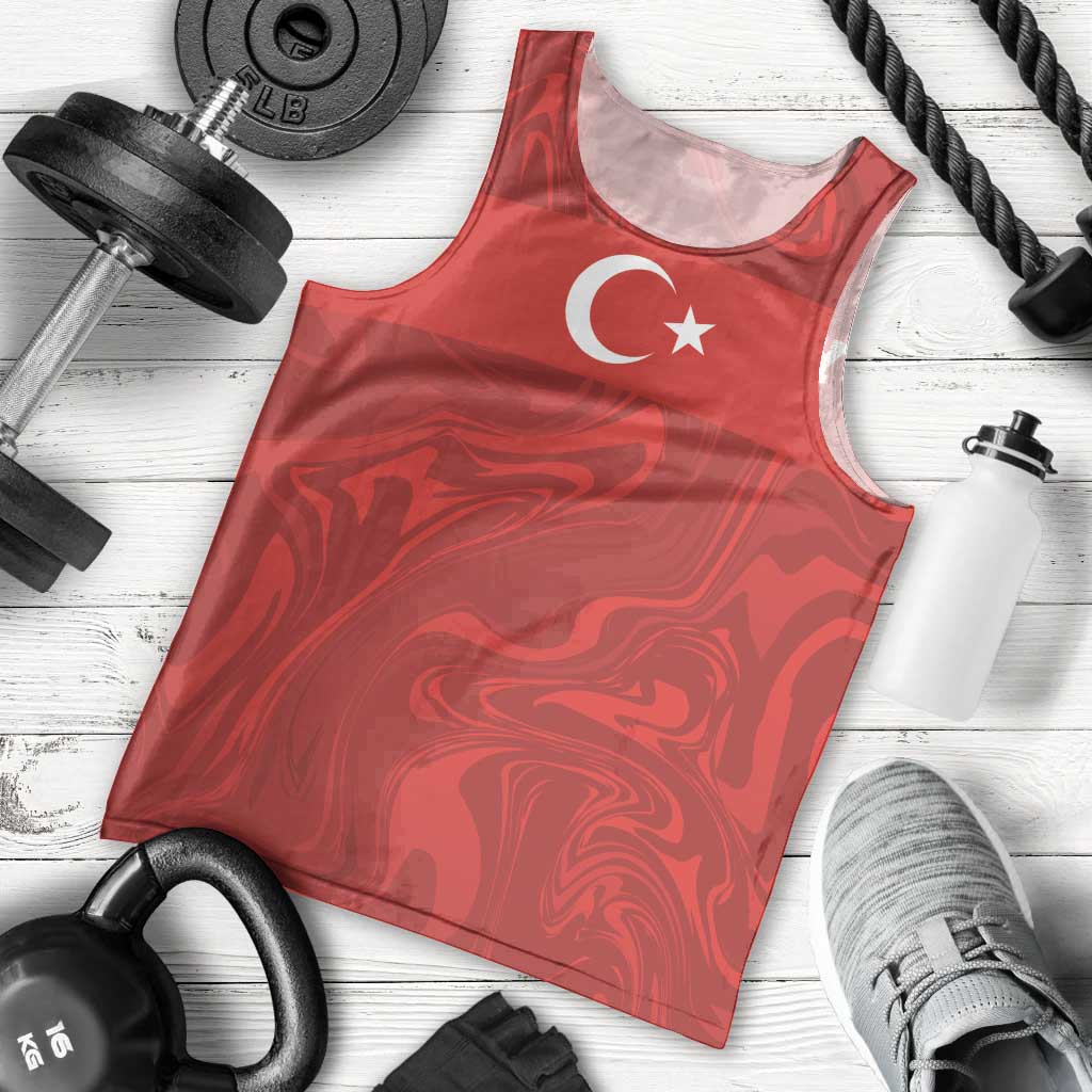 Custom Football 2026 Turkey Men Tank Top Crescent-Stars Simple Style
