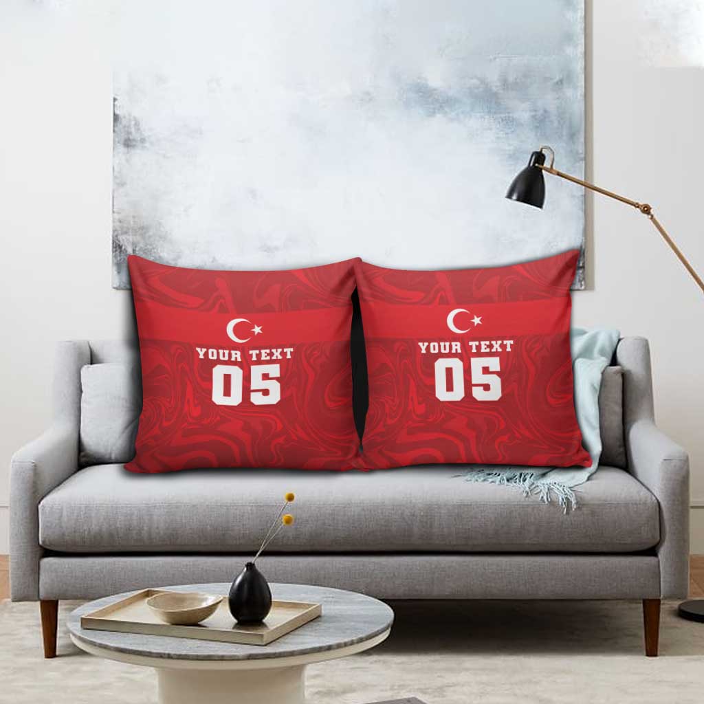 Custom Football 2026 Turkey Pillow Cover Crescent-Stars Simple Style