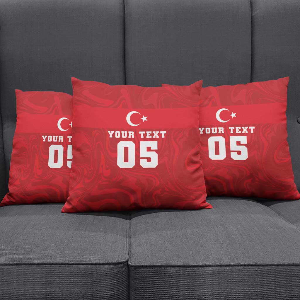 Custom Football 2026 Turkey Pillow Cover Crescent-Stars Simple Style