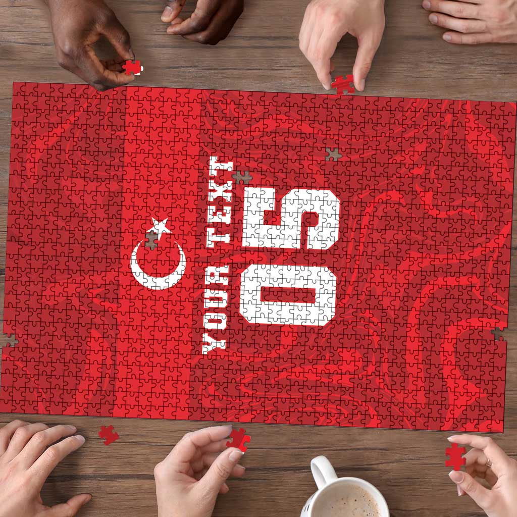 Custom Football 2026 Turkey Puzzle Crescent-Stars Simple Style