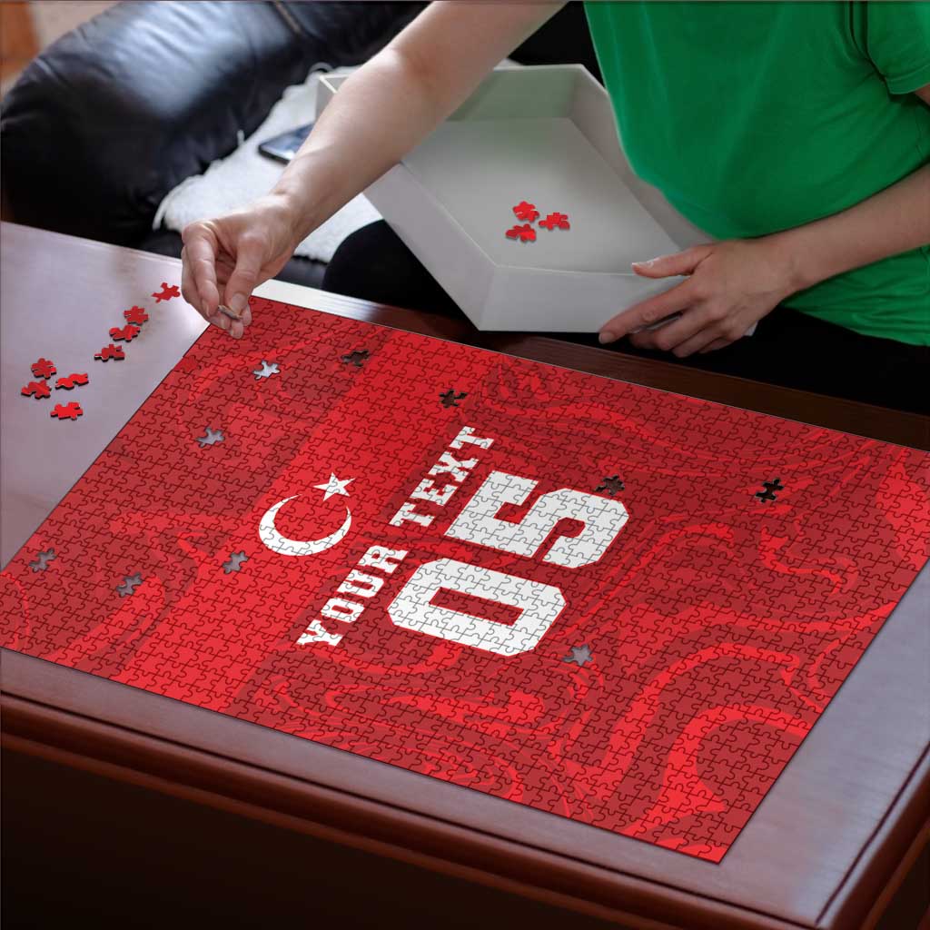 Custom Football 2026 Turkey Puzzle Crescent-Stars Simple Style