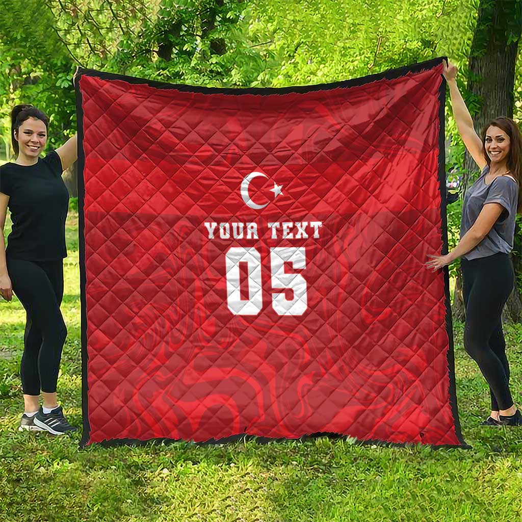 Custom Football 2026 Turkey Quilt Crescent-Stars Simple Style