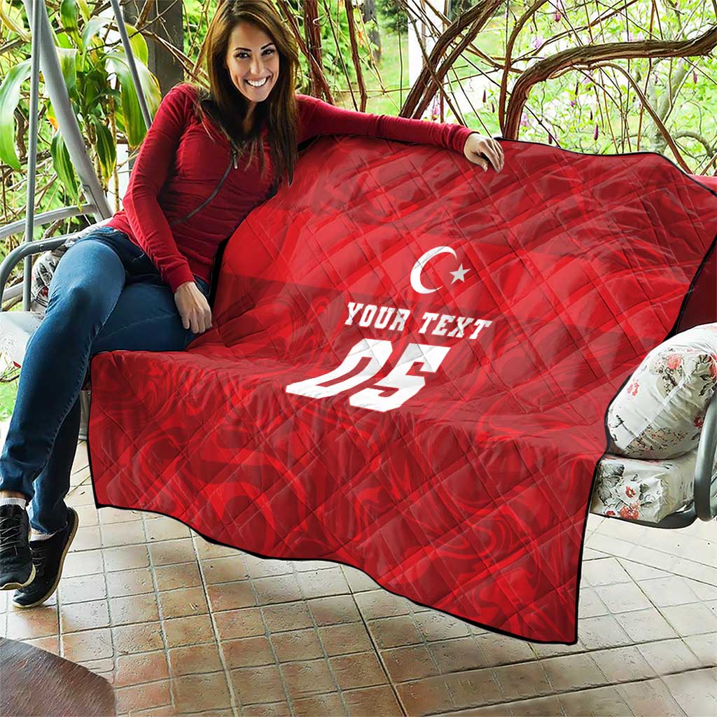 Custom Football 2026 Turkey Quilt Crescent-Stars Simple Style