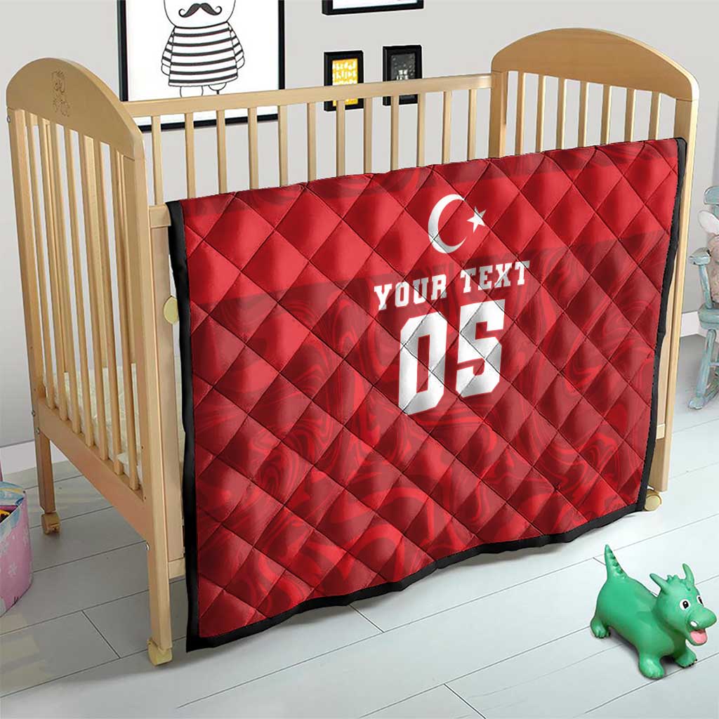 Custom Football 2026 Turkey Quilt Crescent-Stars Simple Style