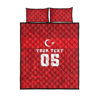 Custom Football 2026 Turkey Quilt Bed Set Crescent-Stars Simple Style