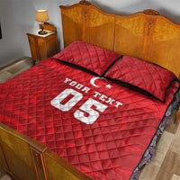 Custom Football 2026 Turkey Quilt Bed Set Crescent-Stars Simple Style