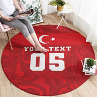 Custom Football 2026 Turkey Round Carpet Crescent-Stars Simple Style