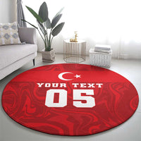 Custom Football 2026 Turkey Round Carpet Crescent-Stars Simple Style