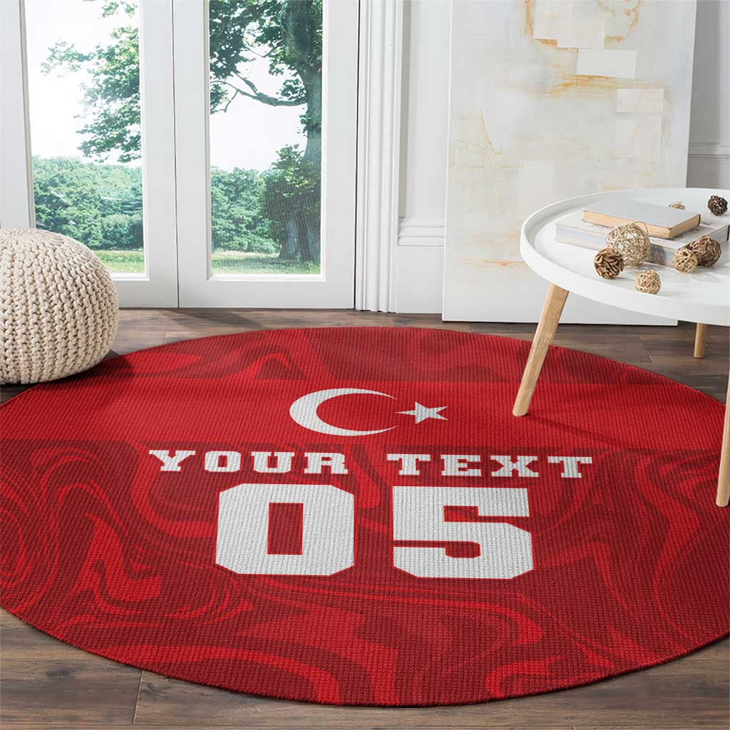 Custom Football 2026 Turkey Round Carpet Crescent-Stars Simple Style