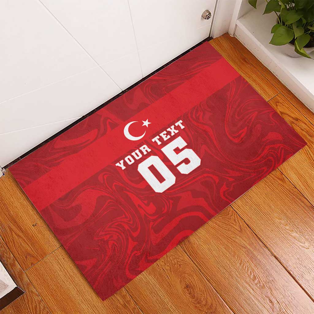 Custom Football 2026 Turkey Rubber Doormat Crescent-Stars Simple Style