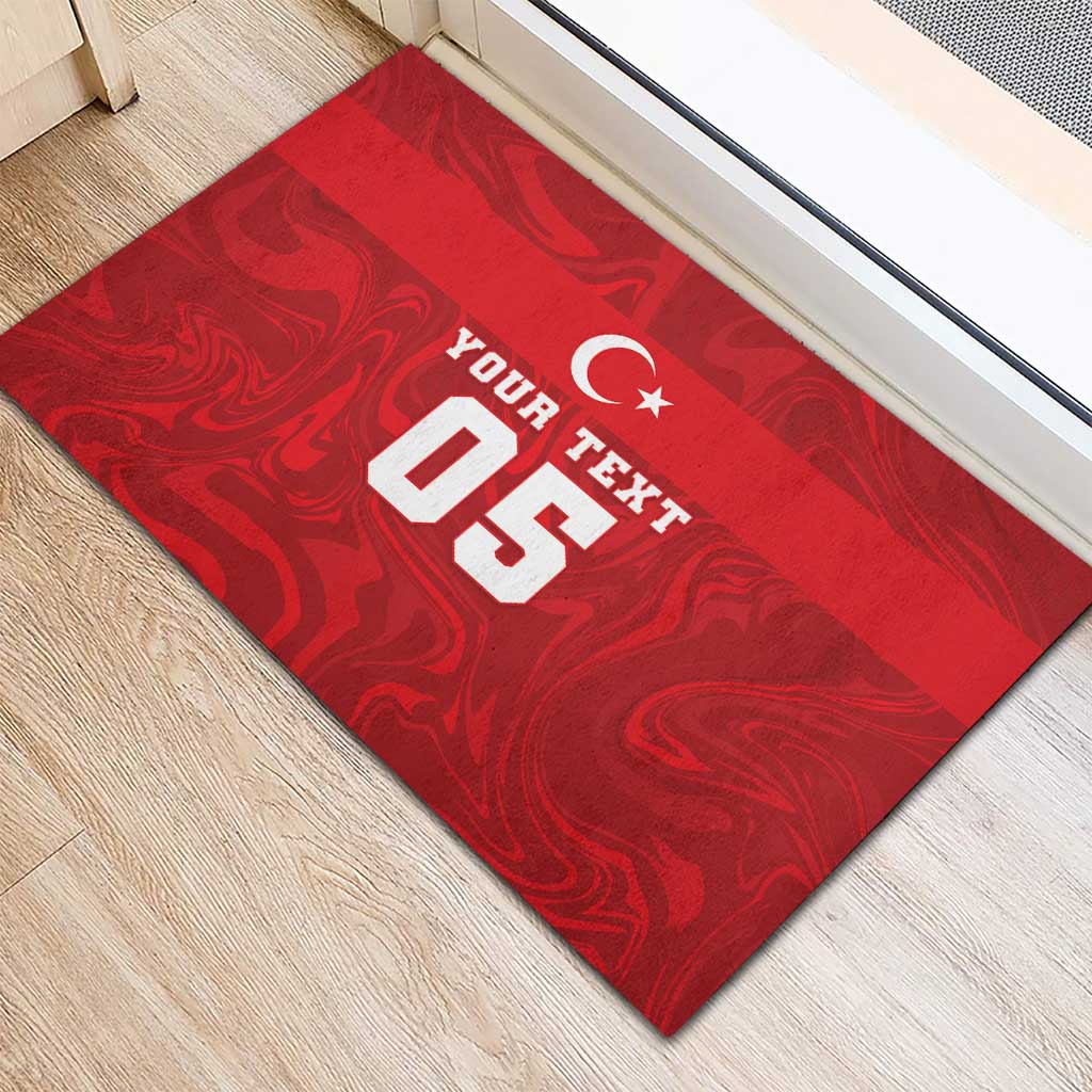 Custom Football 2026 Turkey Rubber Doormat Crescent-Stars Simple Style