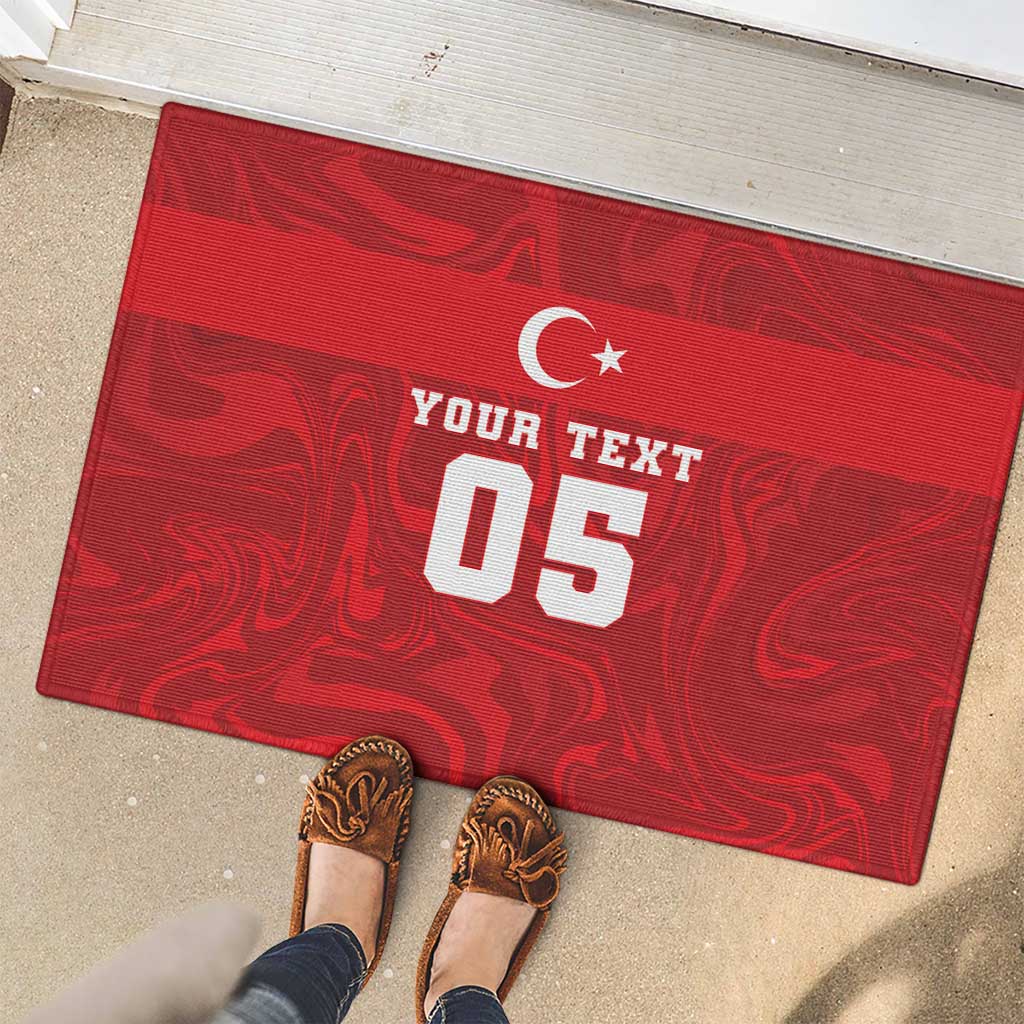 Custom Football 2026 Turkey Rubber Doormat Crescent-Stars Simple Style