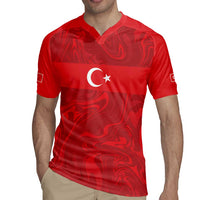 Custom Football 2026 Turkey Rugby Jersey Crescent-Stars Simple Style