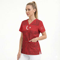 Custom Football 2026 Turkey Scrub Top Crescent-Stars Simple Style