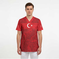 Custom Football 2026 Turkey Scrub Top Crescent-Stars Simple Style