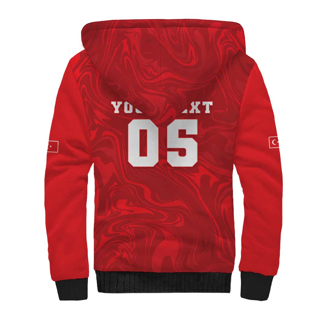 Custom Football 2026 Turkey Sherpa Hoodie Crescent-Stars Simple Style