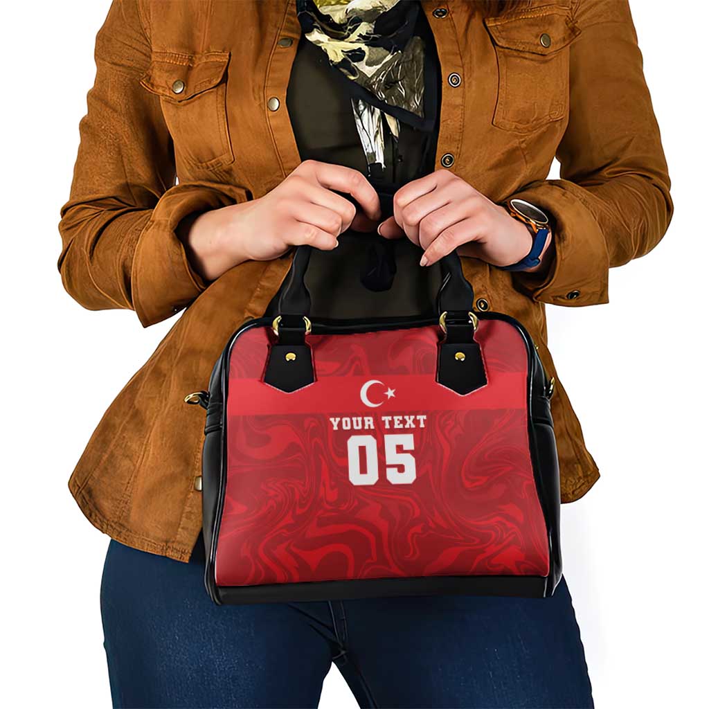 Custom Football 2026 Turkey Shoulder Handbag Crescent-Stars Simple Style