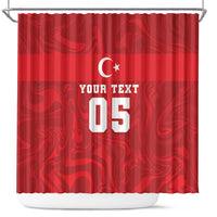 Custom Football 2026 Turkey Shower Curtain Crescent-Stars Simple Style