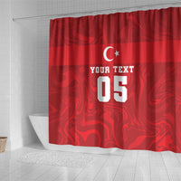 Custom Football 2026 Turkey Shower Curtain Crescent-Stars Simple Style