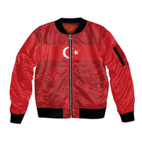 Custom Football 2026 Turkey Sleeve Zip Bomber Jacket Crescent-Stars Simple Style
