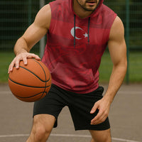Custom Football 2026 Turkey Sleeveless Hoodie Crescent-Stars Simple Style
