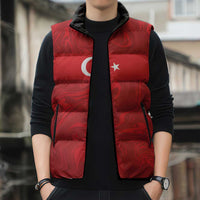 Custom Football 2026 Turkey Sleeveless Puffer Jacket Crescent-Stars Simple Style