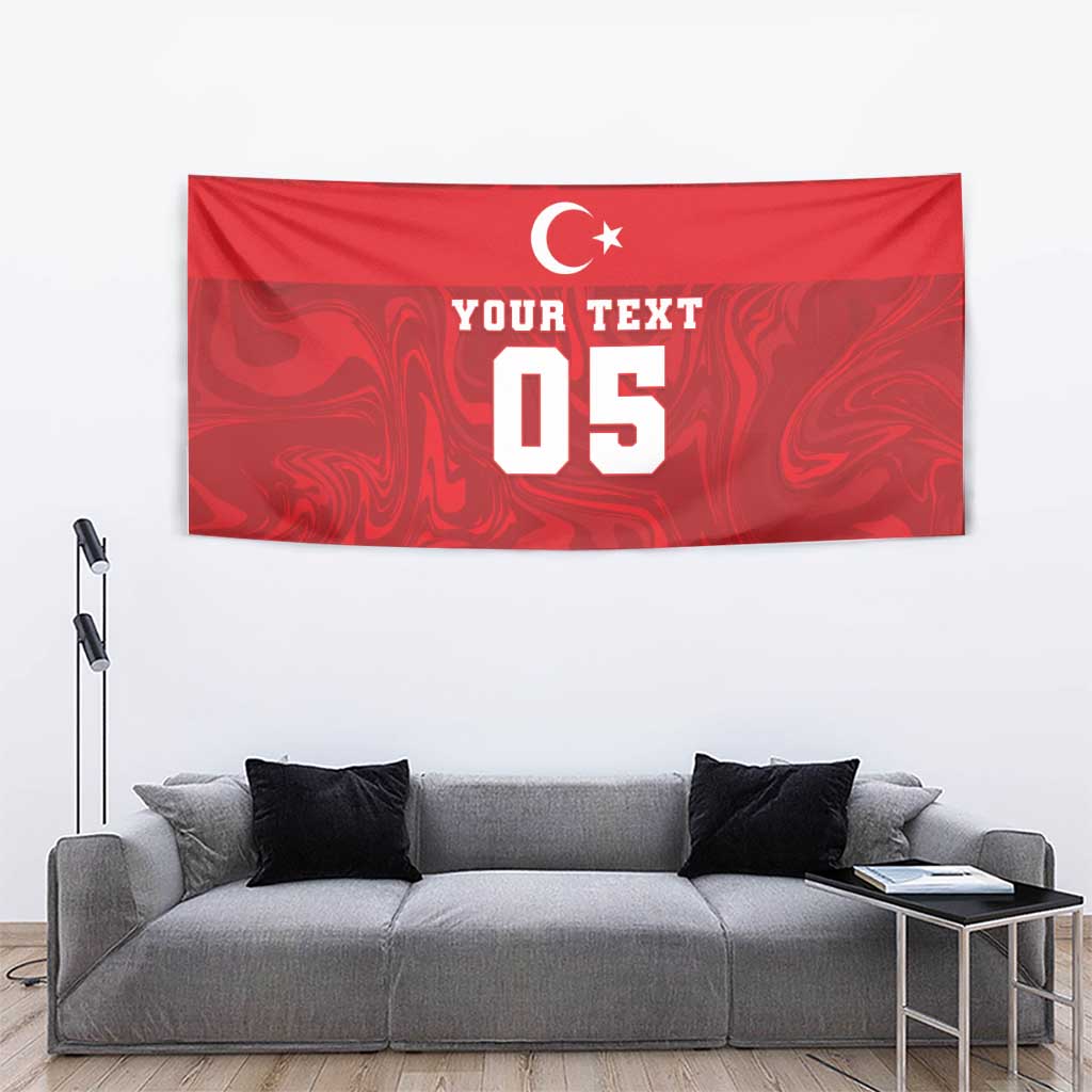 Custom Football 2026 Turkey Tapestry Crescent-Stars Simple Style