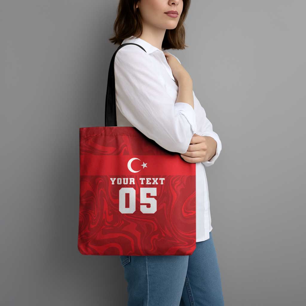Custom Football 2026 Turkey Tote Bag Crescent-Stars Simple Style