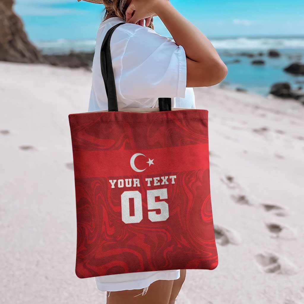 Custom Football 2026 Turkey Tote Bag Crescent-Stars Simple Style