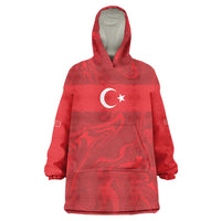 Custom Football 2026 Turkey Wearable Blanket Hoodie Crescent-Stars Simple Style