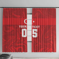 Custom Football 2026 Turkey Window Curtain Crescent-Stars Simple Style