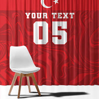 Custom Football 2026 Turkey Window Curtain Crescent-Stars Simple Style