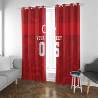 Custom Football 2026 Turkey Window Curtain Crescent-Stars Simple Style