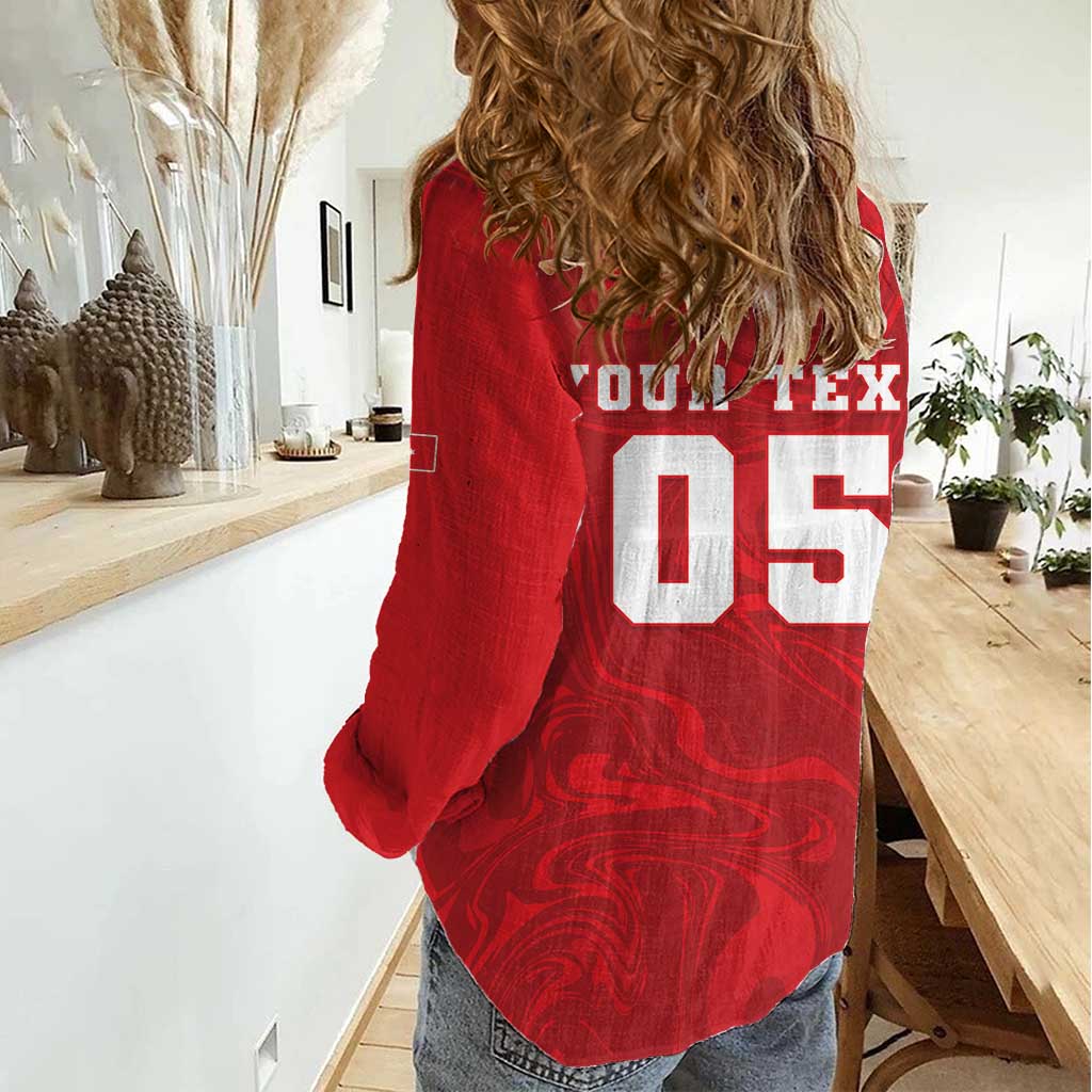 Custom Football 2026 Turkey Women Casual Shirt Crescent-Stars Simple Style