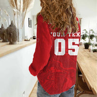 Custom Football 2026 Turkey Women Casual Shirt Crescent-Stars Simple Style