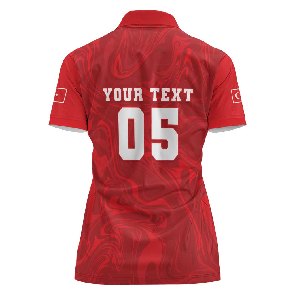 Custom Football 2026 Turkey Women Polo Shirt Crescent-Stars Simple Style
