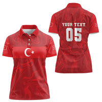 Custom Football 2026 Turkey Women Polo Shirt Crescent-Stars Simple Style