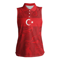Custom Football 2026 Turkey Women Sleeveless Polo Shirt Crescent-Stars Simple Style