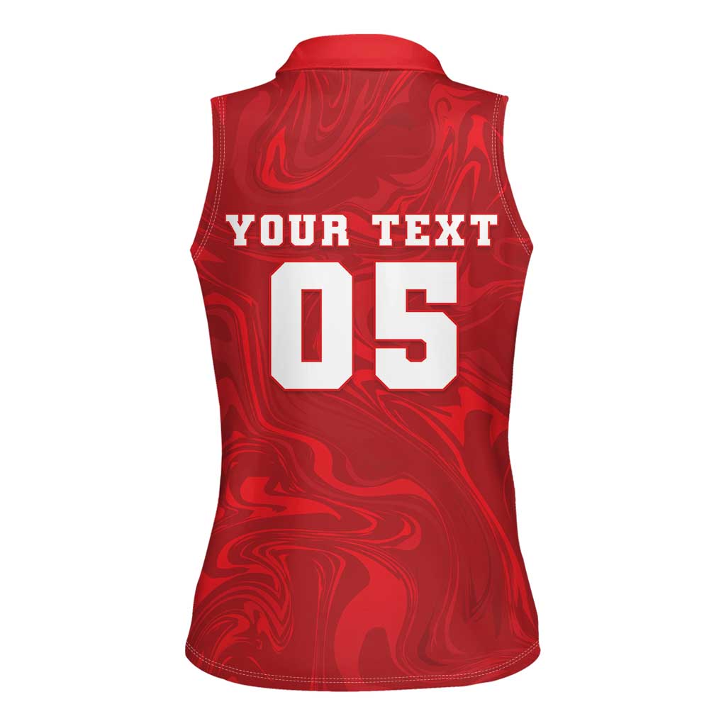 Custom Football 2026 Turkey Women Sleeveless Polo Shirt Crescent-Stars Simple Style