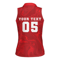 Custom Football 2026 Turkey Women Sleeveless Polo Shirt Crescent-Stars Simple Style