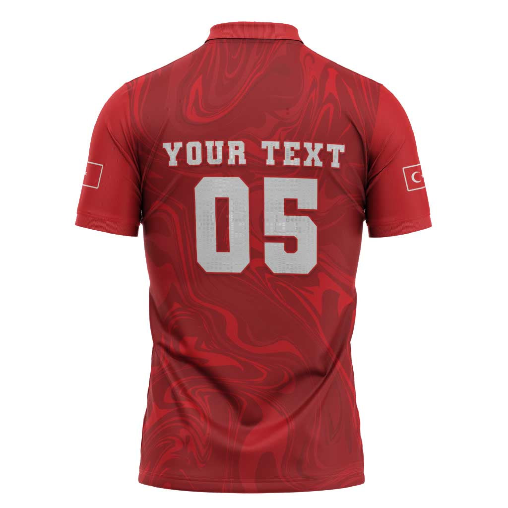 Custom Football 2026 Turkey Zipper Polo Shirt Crescent-Stars Simple Style